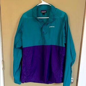 Patagonia Teal and Purple Men's Jacket / Wind Breaker - Large